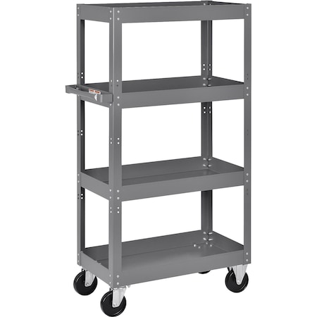 Global Industrial Multi-Level Steel Shelf Truck, 4 Shelves, 800 Lb. Capacity, 30L x 16W x 60H 988831